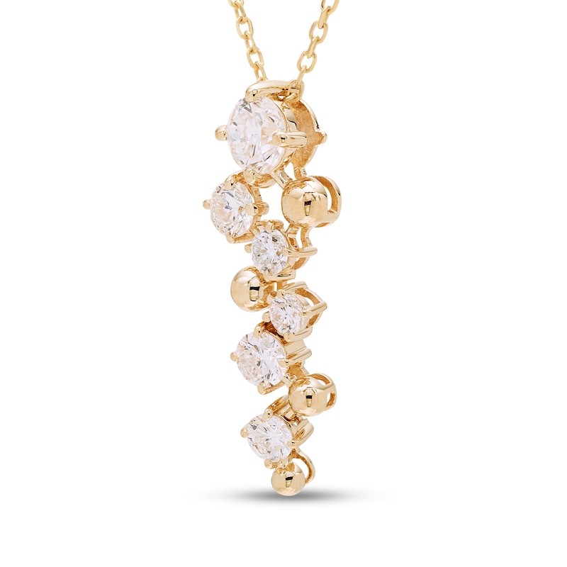 0.50 CT. T.W. Lab-Grown Diamond Cascade Drop Necklace in 10K Gold (F/SI2) - 18"