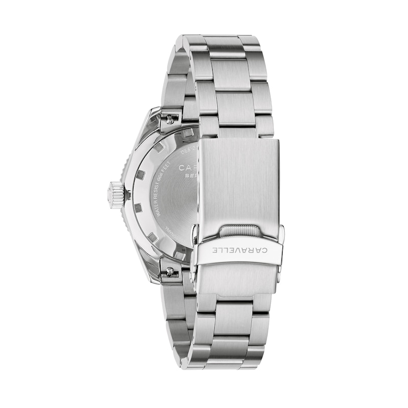Men's Caravelle by Bulova Sea Hunter Stainless Steel Watch with Orange Dial (Model: 43B177)