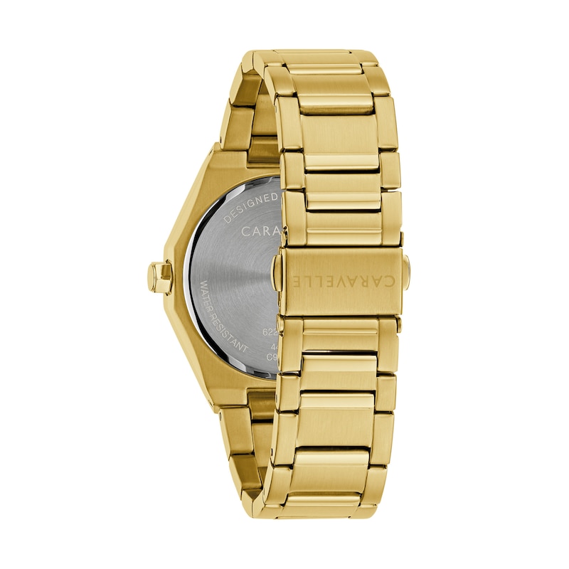 Men's Caravelle by Bulova Dress Quartz Gold-Tone Stainless Steel Watch with Green Dial (44B134)