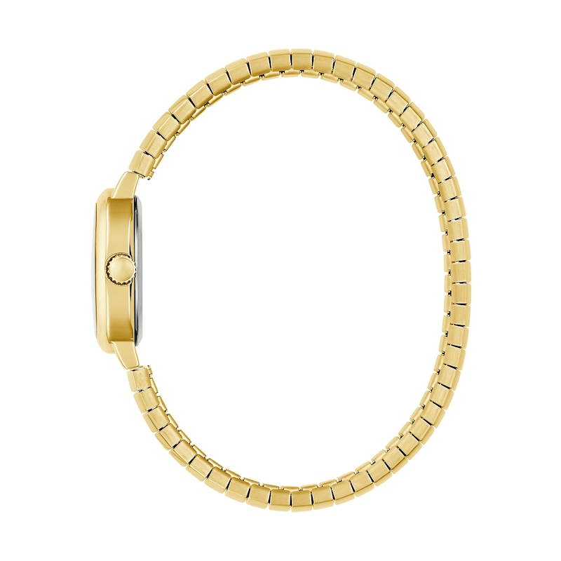Ladies' Caravelle by Bulova Dress Quartz Gold-Tone Stainless Steel Watch with Mother-of-Pearl Dial (44L274)