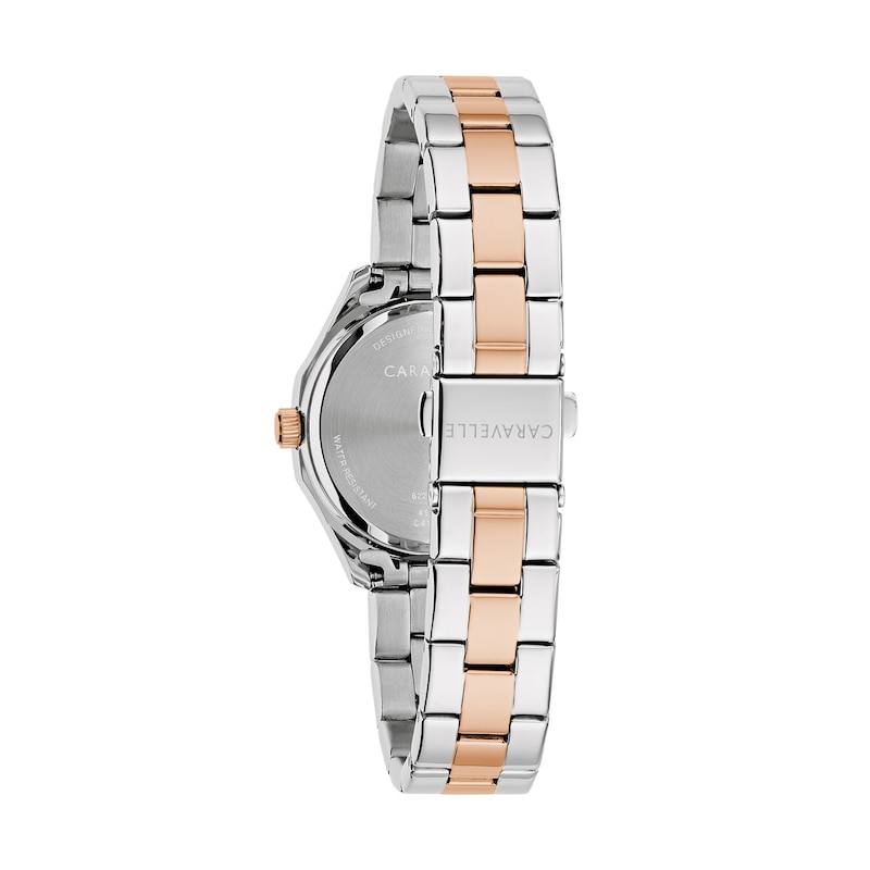 Ladies' Caravelle by Bulova Land Sport Quartz Two-Tone Stainless Steel Watch with Brown Dial (45M123)