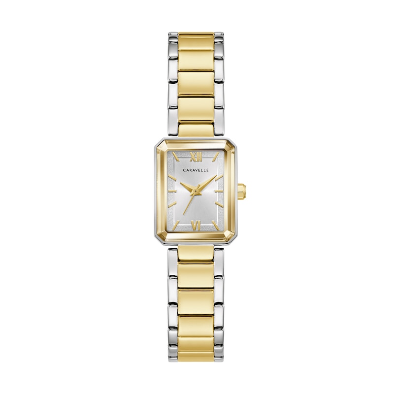 Ladies' Caravelle by Bulova Modern Quartz Two-Tone Stainless Steel Watch with Silver-White Dial (45L193)