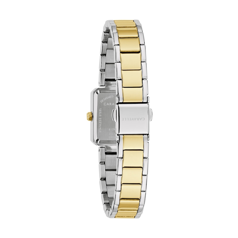 Ladies' Caravelle by Bulova Modern Quartz Two-Tone Stainless Steel Watch with Silver-White Dial (45L193)