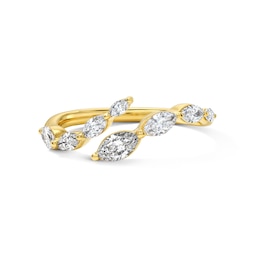 0.50 CT. T.W. Marquise-Cut Lab-Grown Diamond Graduated Wrap Ring in Sterling Silver with 10K Yellow Gold Plate (F/VS2)