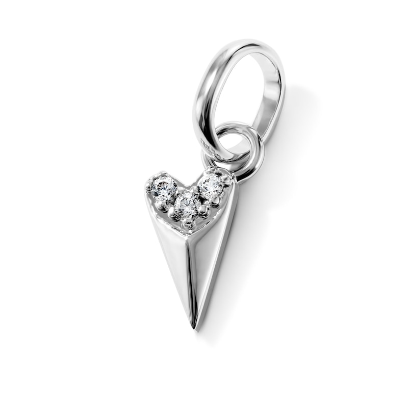 0.02 CT. T.W. Lab-Grown Diamond Heart Charm in Sterling Silver (F/VS2)