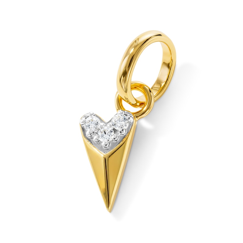 0.02 CT. T.W. Lab-Grown Diamond Heart Charm in Sterling Silver with 18K Gold Plate (F/VS2)