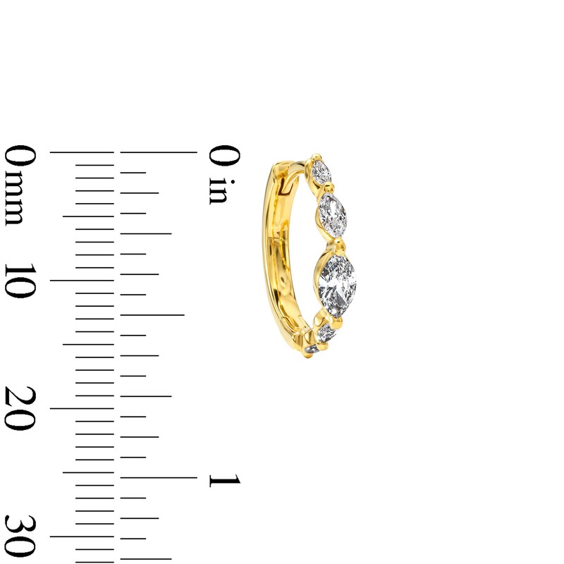 0.50 CT. T.W. Marquise-Cut Lab-Grown Diamond Graduated Hoop Earrings in Sterling Silver with 10K Yellow Gold Plate (F/VS2)
