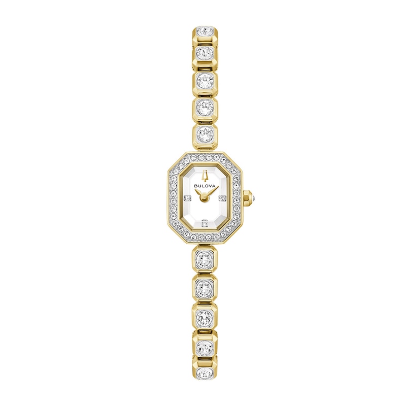 Ladies' Bulova Crystal Quartz Stainless Steel Watch and Tennis Bracelet Set (98X145)