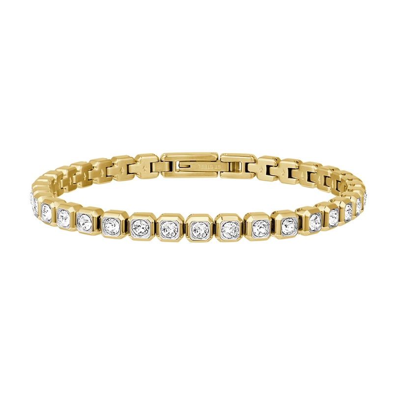 Ladies' Bulova Crystal Quartz Stainless Steel Watch and Tennis Bracelet Set (98X145)