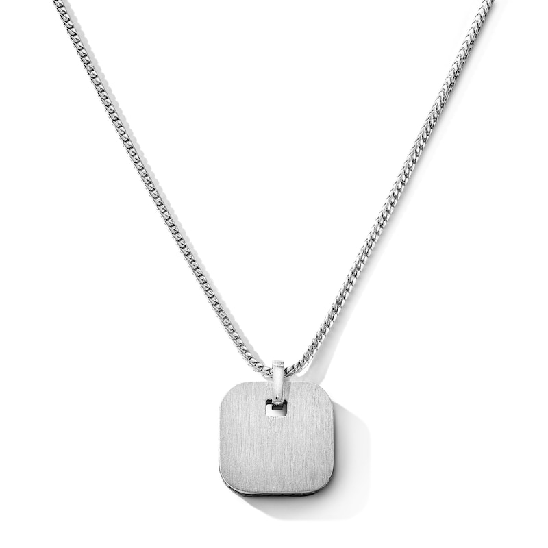 Impero by Luca Rigon 0.11 CT. T.W. Black Diamond Rounded Square Necklace in Modern Electrum - 22"