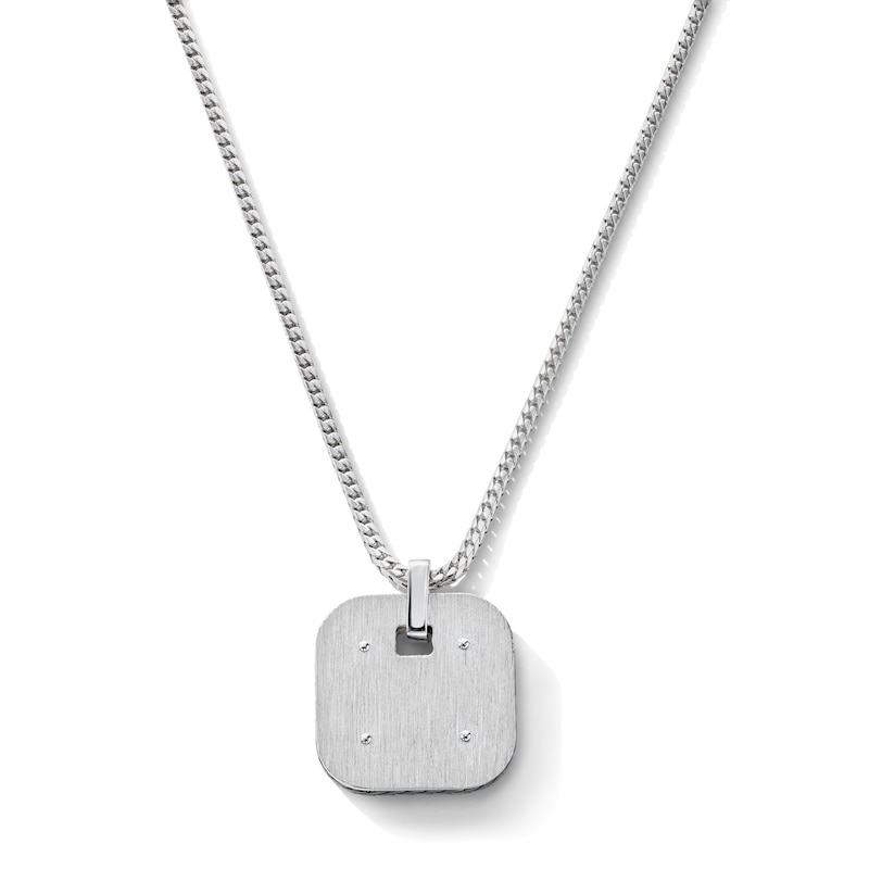 Impero by Luca Rigon 0.11 CT. T.W. Black Diamond Rounded Square Necklace in Modern Electrum - 22"