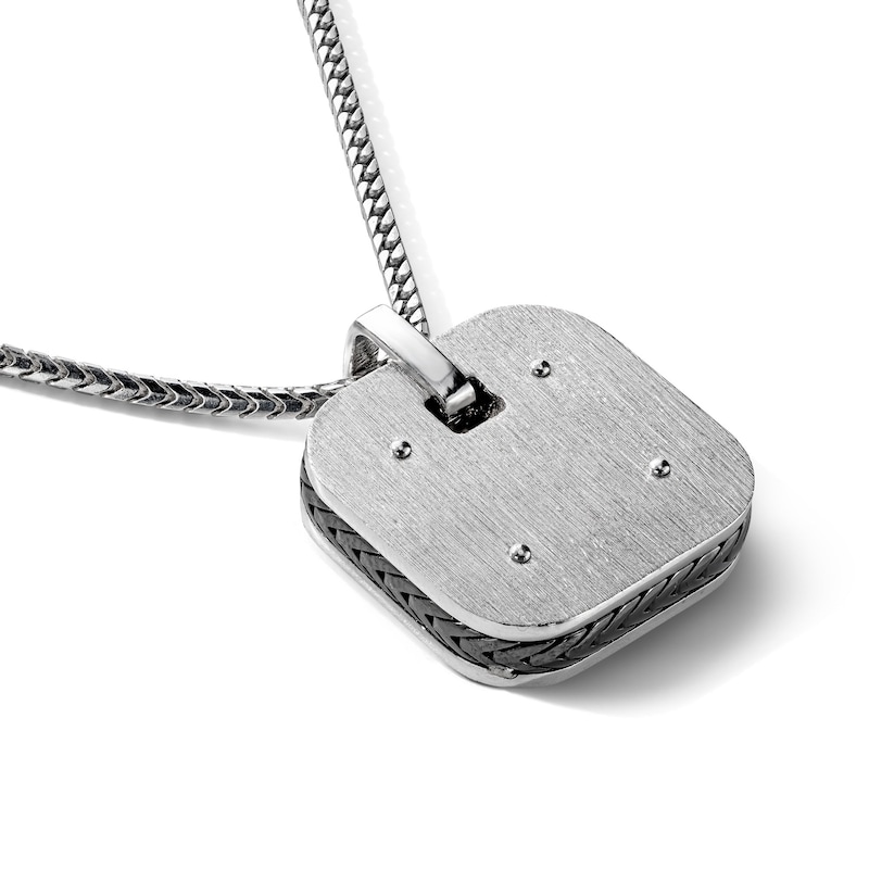 Impero by Luca Rigon 0.11 CT. T.W. Black Diamond Rounded Square Necklace in Modern Electrum - 22"