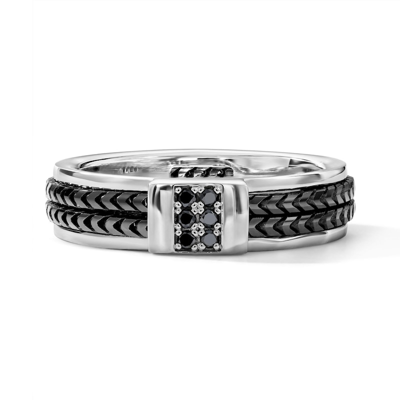 Impero by Luca Rigon Men's 0.10 CT. T.W. Black Diamond Ring in Modern Electrum