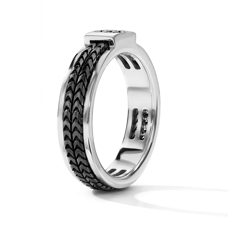 Impero by Luca Rigon Men's 0.10 CT. T.W. Black Diamond Ring in Modern Electrum