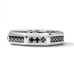 Impero by Luca Rigon Men's 0.29 CT. T.W. Black Diamond Angled Ring in Electrum