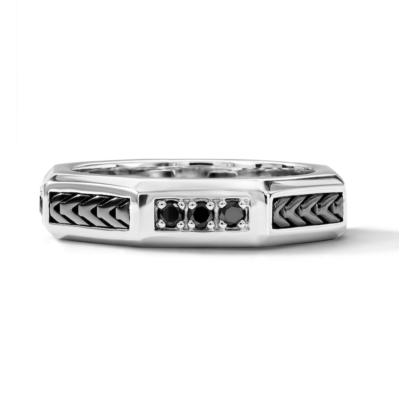 Impero by Luca Rigon Men's 0.29 CT. T.W. Black Diamond Angled Ring in Modern Electrum