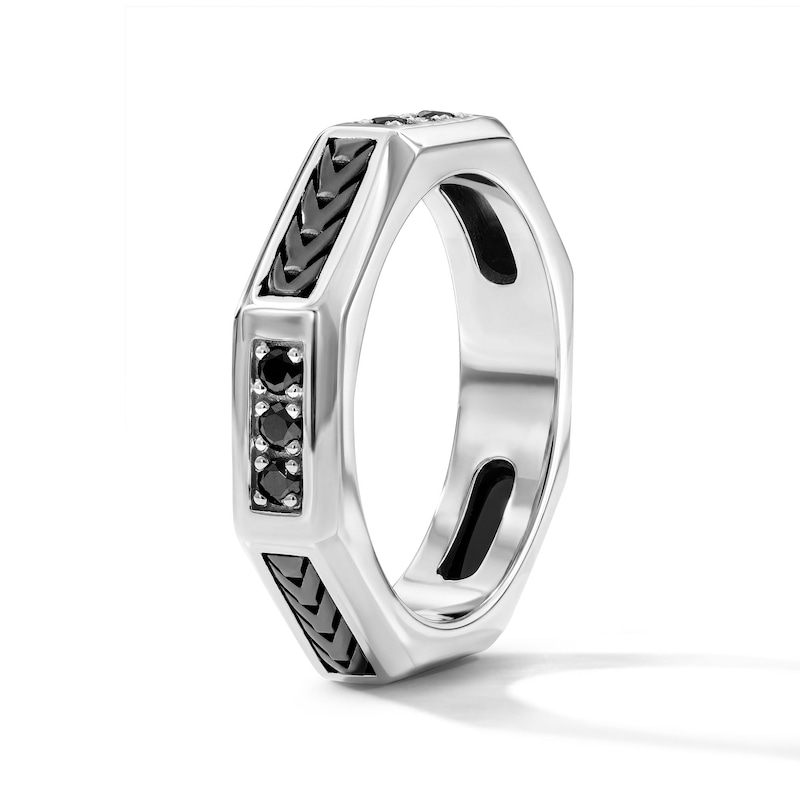 Impero by Luca Rigon Men's 0.29 CT. T.W. Black Diamond Angled Ring in Modern Electrum