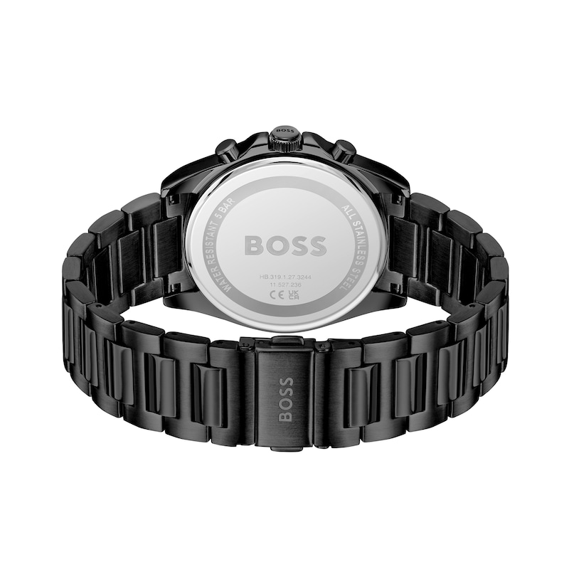 Men's Hugo Boss Strike Chrono Black IP Stainless Steel Watch with Black Dial (Model: 1514291)