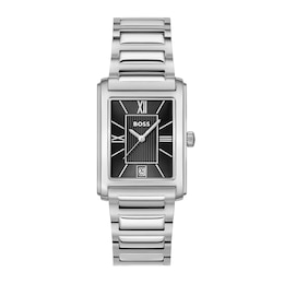 Men's Hugo Boss Principle Stainless Steel Dress Watch with Black Dial (Model: 1514297)