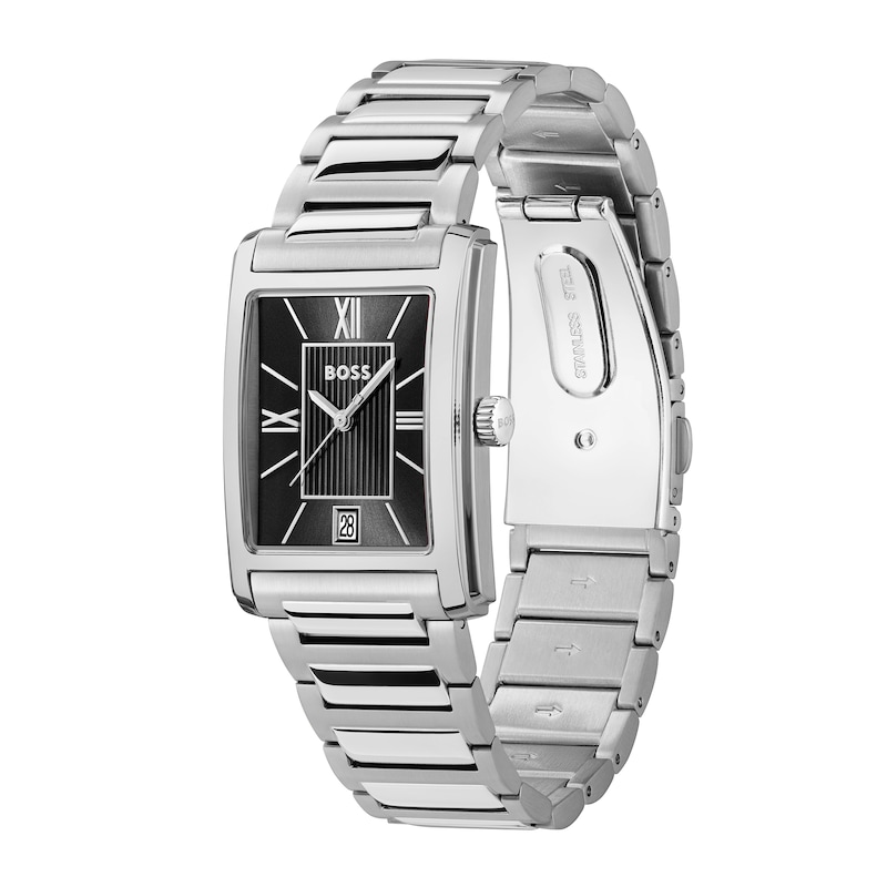 Men's Hugo Boss Principle Stainless Steel Dress Watch with Black Dial (Model: 1514297)