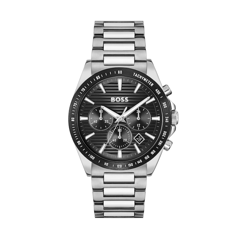 Men's Hugo Boss Strike Chrono Stainless Steel Watch with Black Dial (Model: 1514290)