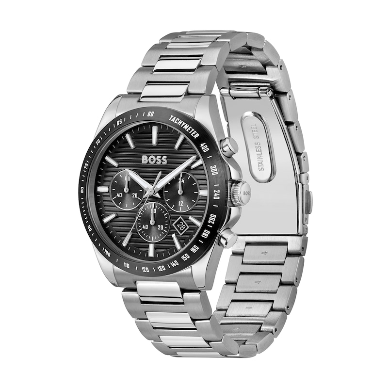 Men's Hugo Boss Strike Chrono Stainless Steel Watch with Black Dial (Model: 1514290)