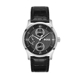 Men's Hugo Boss Principle Master Stainless Steel Watch with Black Dial (Model: 1514272)