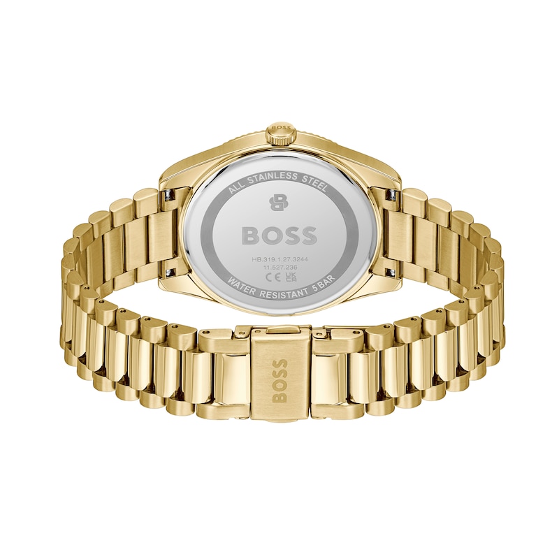 Men's Hugo Boss Cheswick Gold-Tone Stainless Steel Watch with Black Dial (Model: 1514312)