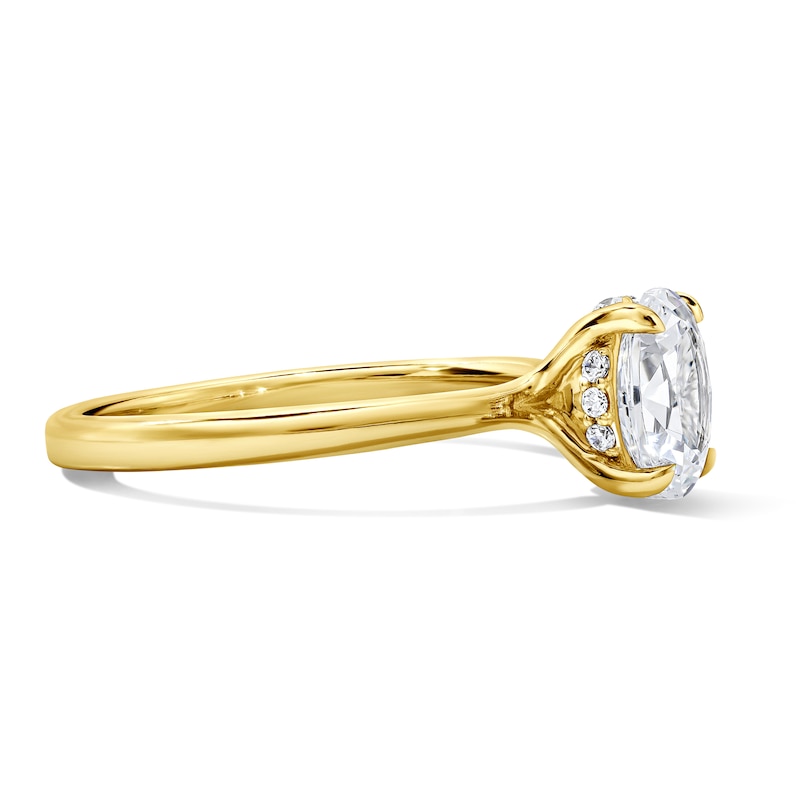1.06 CT. T.W. Oval Certified Center Diamond Solitaire Engagement Ring 18K Gold (F/SI2)