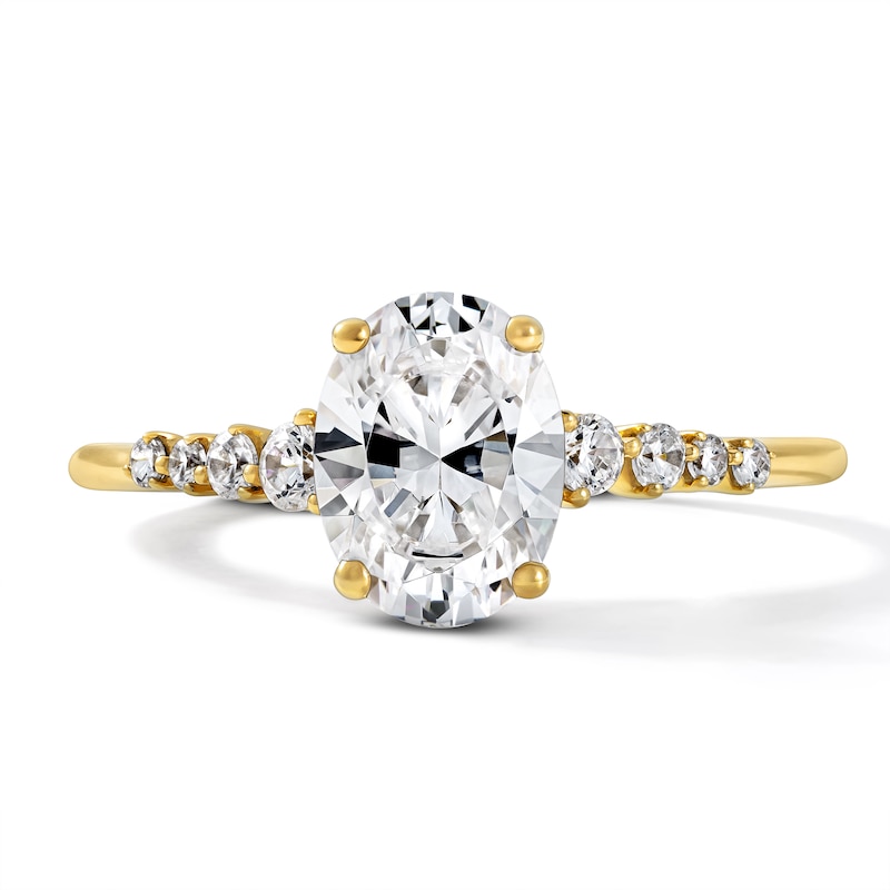 1.13 CT. T.W. Certified Oval Lab-Grown Diamond Engagement Ring in 14K Gold (F/VS2)