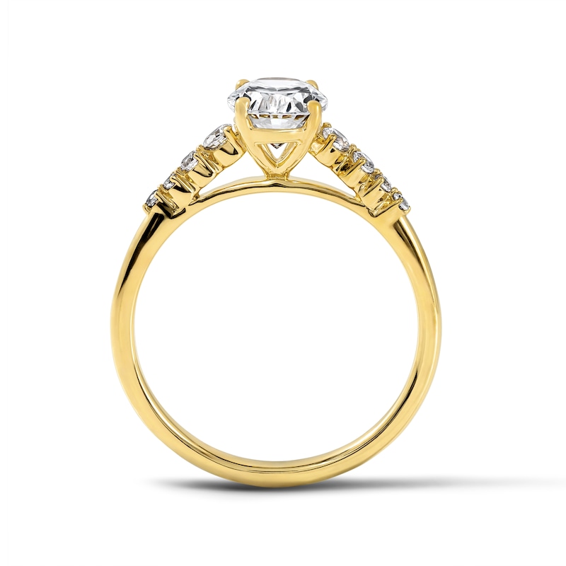1.13 CT. T.W. Certified Oval Lab-Grown Diamond Engagement Ring in 14K Gold (F/VS2)