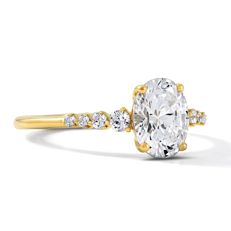 1.13 CT. T.W. Certified Oval Lab-Grown Diamond Engagement Ring in 14K Gold (F/VS2)