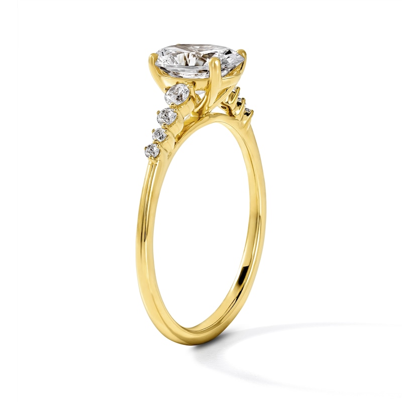 1.13 CT. T.W. Certified Oval Lab-Grown Diamond Engagement Ring in 14K Gold (F/VS2)