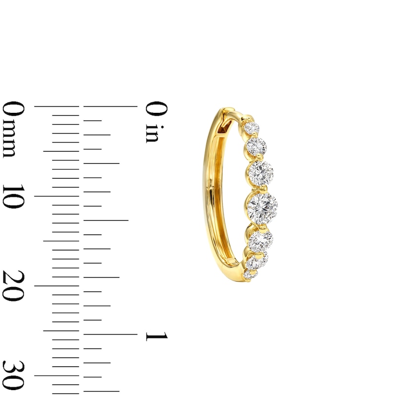 1.00 CT. T.W. Lab-Grown Diamond Graduated Hoop Earrings in 10K Gold (F/VS2)