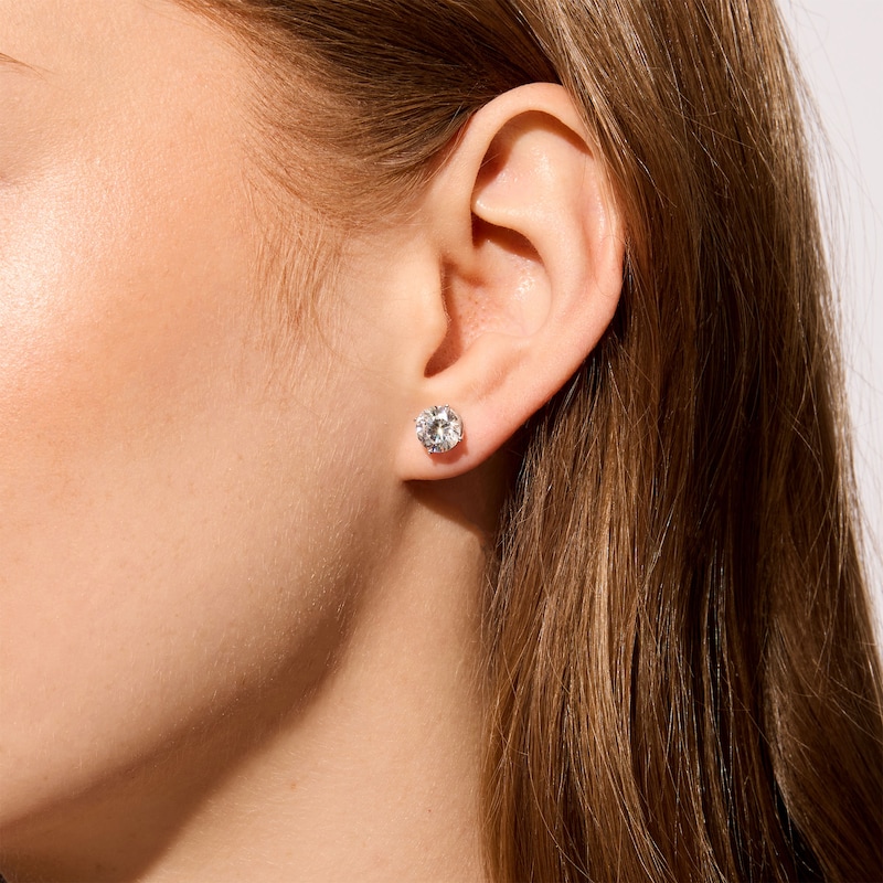 3.00 CT. T.W. Certified Lab-Grown Diamond Solitaire Stud Earrings in 10K White Gold (F/SI2)