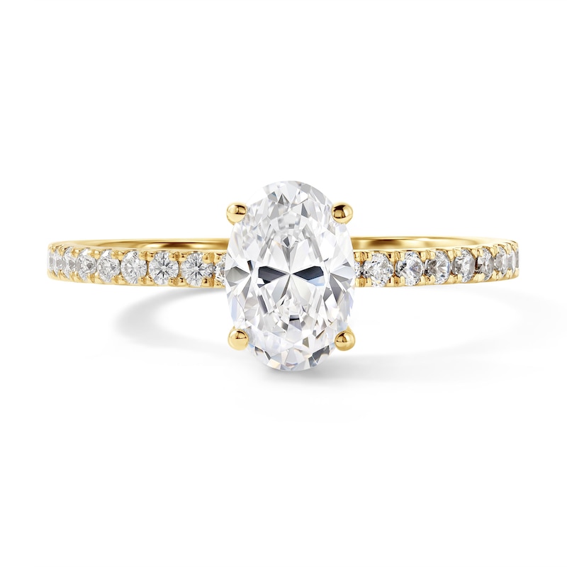 1.25 CT. T.W. Certified Oval Diamond Engagement Ring 18K Gold (F/SI2)