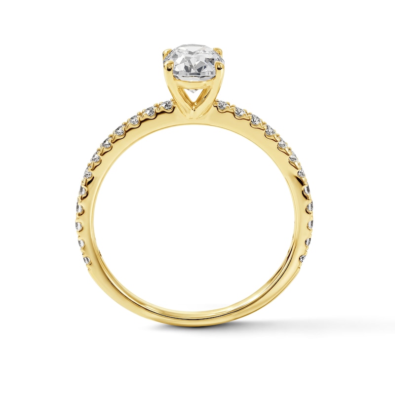 1.25 CT. T.W. Certified Oval Diamond Engagement Ring 18K Gold (F/SI2)