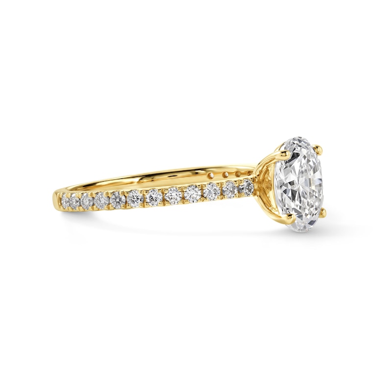 1.25 CT. T.W. Certified Oval Diamond Engagement Ring 18K Gold (F/SI2)