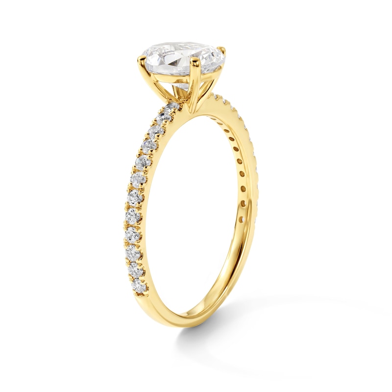 1.25 CT. T.W. Certified Oval Diamond Engagement Ring 18K Gold (F/SI2)