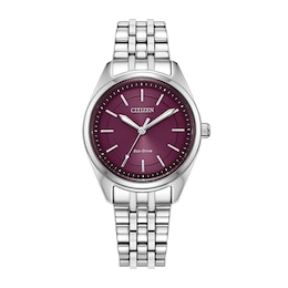 Ladies' Citizen Peyten Stainless Steel Watch with Purple Dial (EM1230-54X)