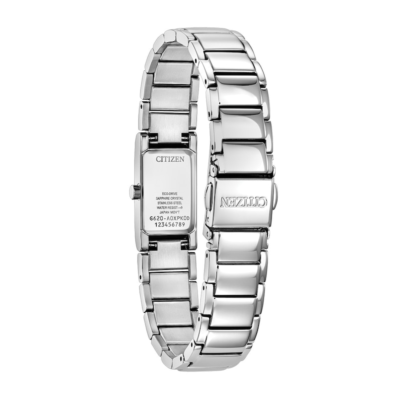 Ladies' Citizen Axiom Stainless Steel Watch with Silver-Tone Dial and Diamond Accent (EG7051-51A)