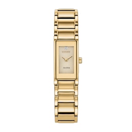 Ladies' Citizen Axiom Gold-Tone Stainless Steel Watch with Gold-Tone Dial and Diamond Accent (EG7052-59P)