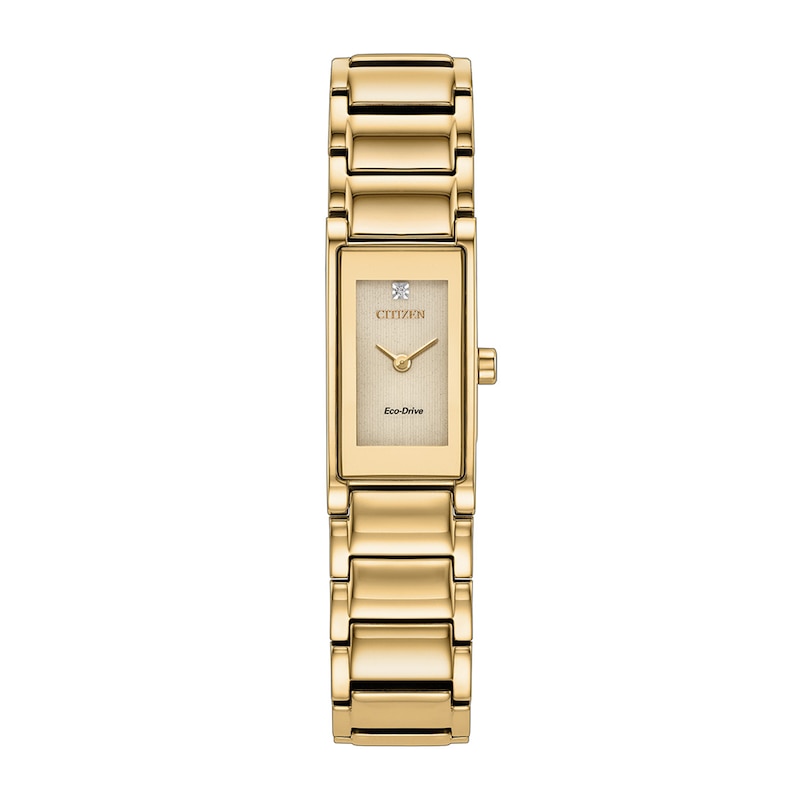 Ladies' Citizen Axiom Gold-Tone Stainless Steel Watch with Gold-Tone Dial and Diamond Accent (EG7052-59P)