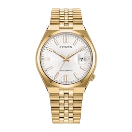 Citizen Tsuyosa 60 Automatic Gold-Tone Stainless Steel Watch with Silver-Tone Dial (NK0032-56A)