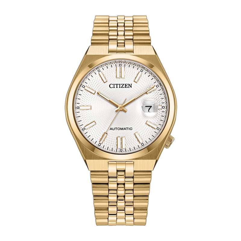 Citizen Tsuyosa 60 Automatic Gold-Tone Stainless Steel Watch with Silver-Tone Dial (NK0032-56A)