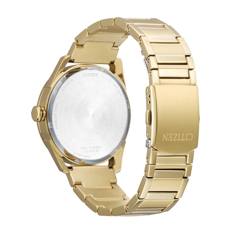 Men's Citizen Dress Classic Gold-Tone Stainless Steel Watch with Black Dial (AW0089-52E)