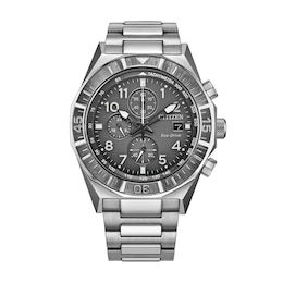 Men's Citizen Nighthawk Sport Casual Chrono Stainless Steel Watch with Gray Dial (CA0890-54H)