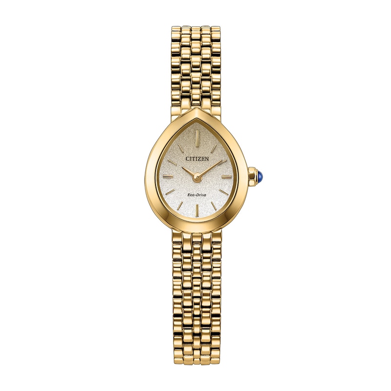 Ladies' Citizen L Rainell Gold-Tone Stainless Steel Watch with White Dial (EX1552-59A)