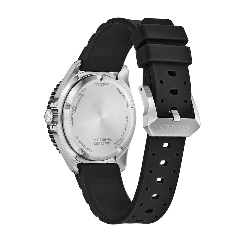 Men's Citizen Promaster Dive Watch Stainless Steel Watch with Black Dial and Gray Polyurethane Strap (BN0266-07E)