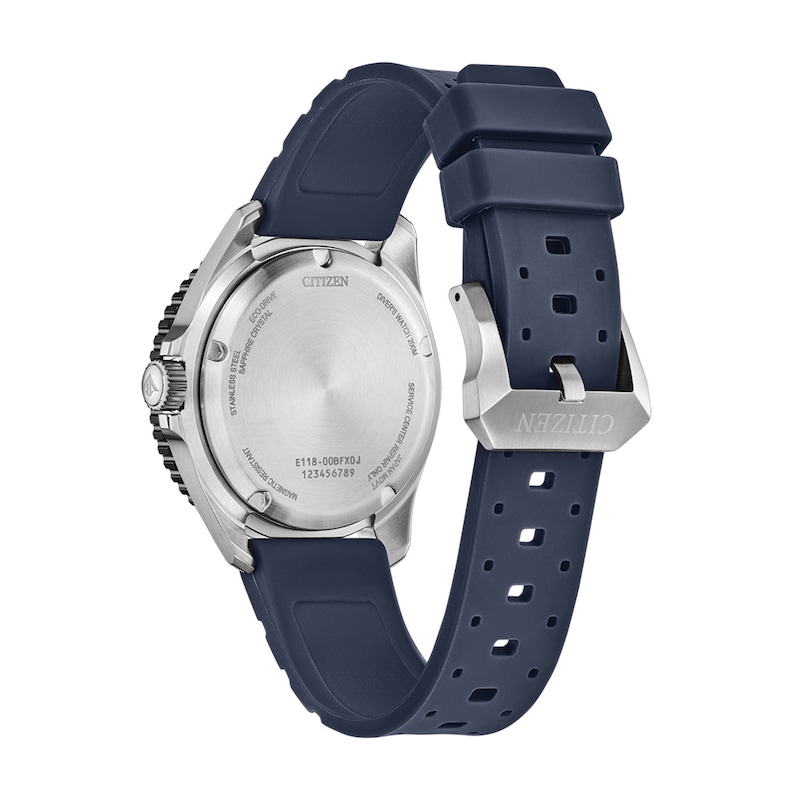 Men's Citizen Promaster Dive Stainless Steel Watch with Blue Dial and Blue Polyurethane Strap (BN0267-04L)